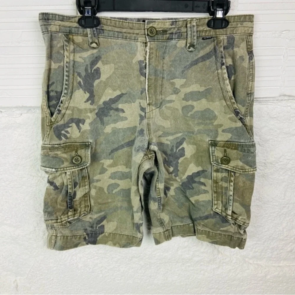 Hurley Y2K cotton Camouflage Cargo Men Shorts size 32